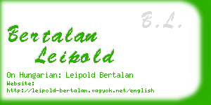 bertalan leipold business card